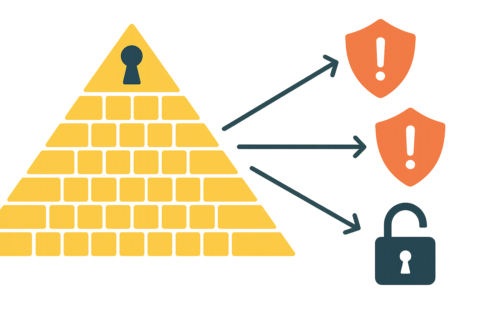 Infographic pyramid illustrating the vast percentage of reused passwords fueling credential stuffing.